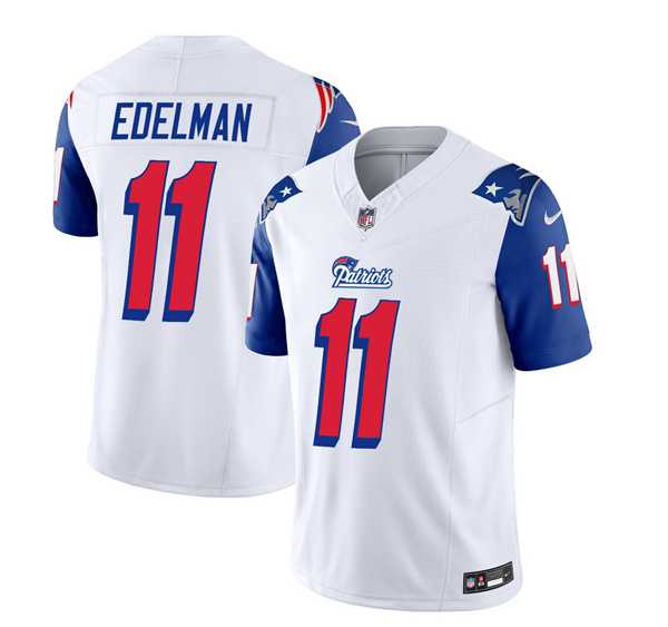 Men & Women & Youth New England Patriots #11 Julian Edelman White Blue 2023 F.U.S.E. Vapor Limited Jersey->new england patriots->NFL Jersey